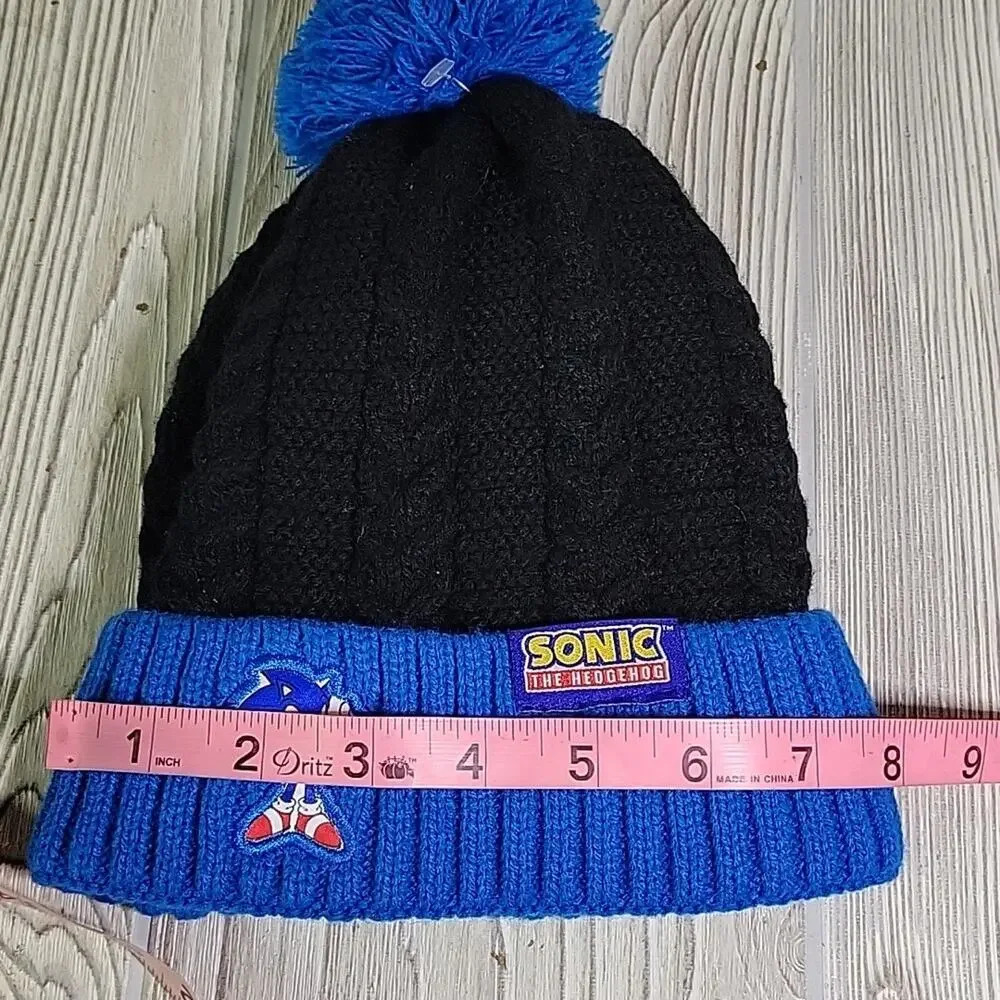 Sonic The Hedgehog Winter Knit Beanie Hat With Pom One Size Fits Most